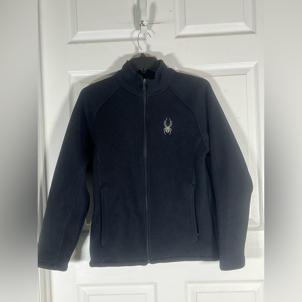 Men’s Spyder Fleece Lined, Tight Knit Full Zip Winter Jacket; Size Medium